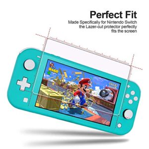 daydayup 4 Pack Tempered Glass Screen Protector for Nintendo Switch Lite, 0.3mm Thickness, 9H Hardness, Transparent, Anti-Scratch, Oleophobic Coating, Easy Installation Guide