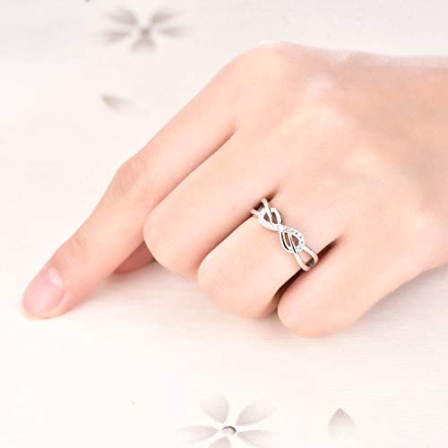 STARCHENIE 925 Sterling Silver Infinity Promise Ring for Women Size 7