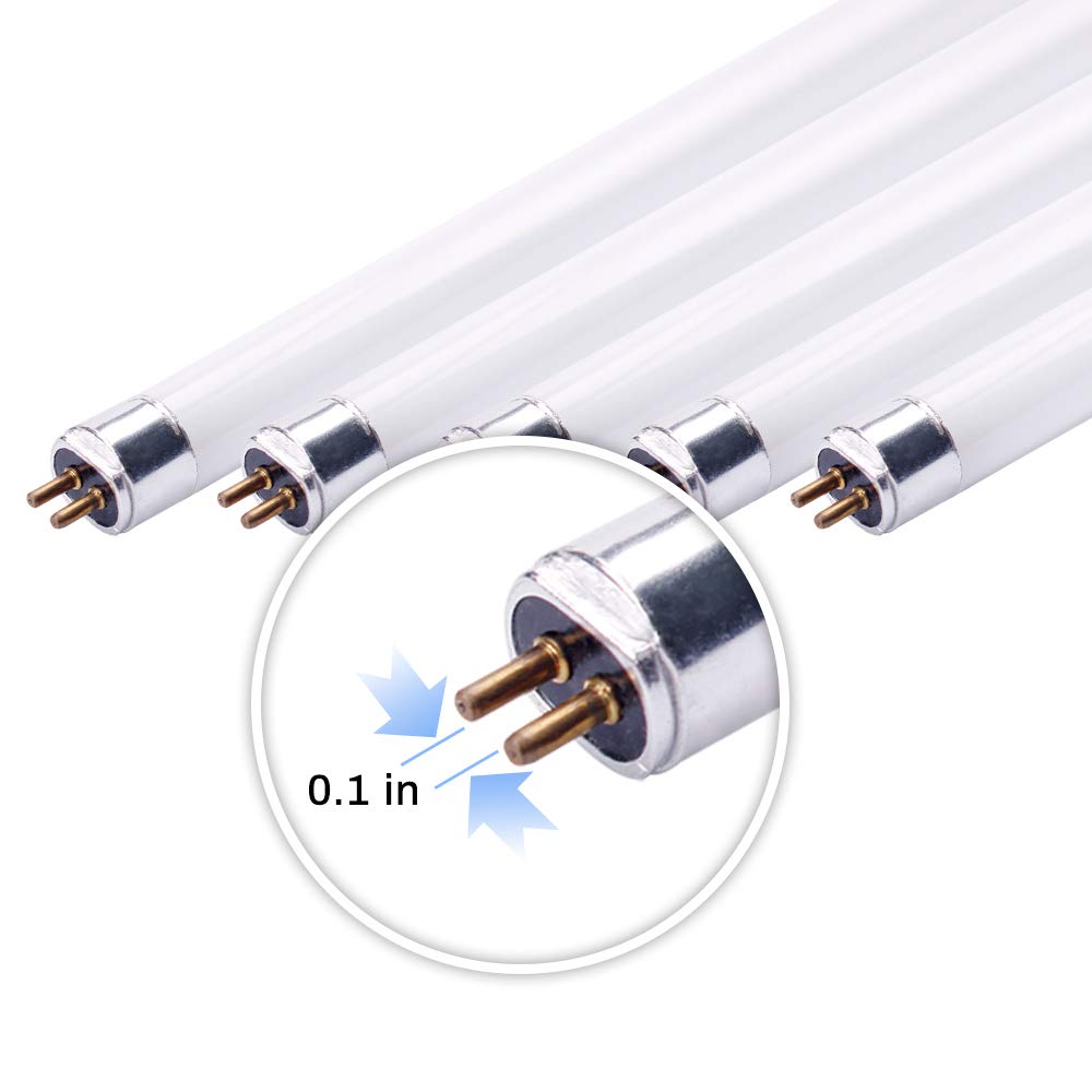 F54T5/865/HO Fluorescent Tube Light Bulb, 46 Inch, 54W, 6500K Daylight, 4200 Lumens, High Output, G5 Bi-Pin Base, 4FT T5 Grow Light Bulbs - 5 Pack