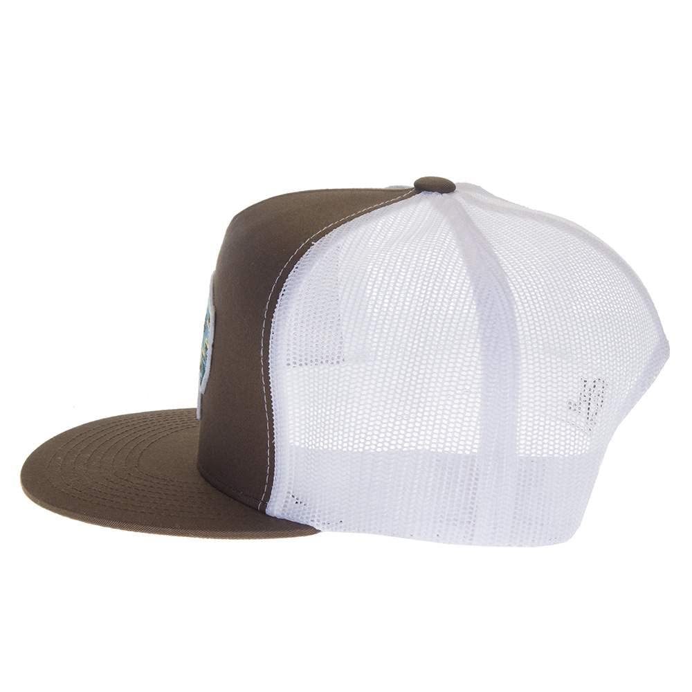 Red Dirt Hat Company Jango-Brown/White 5 Panel, Red Dirt Hat Co. OSFM, mesh Back, Men’s Headwear