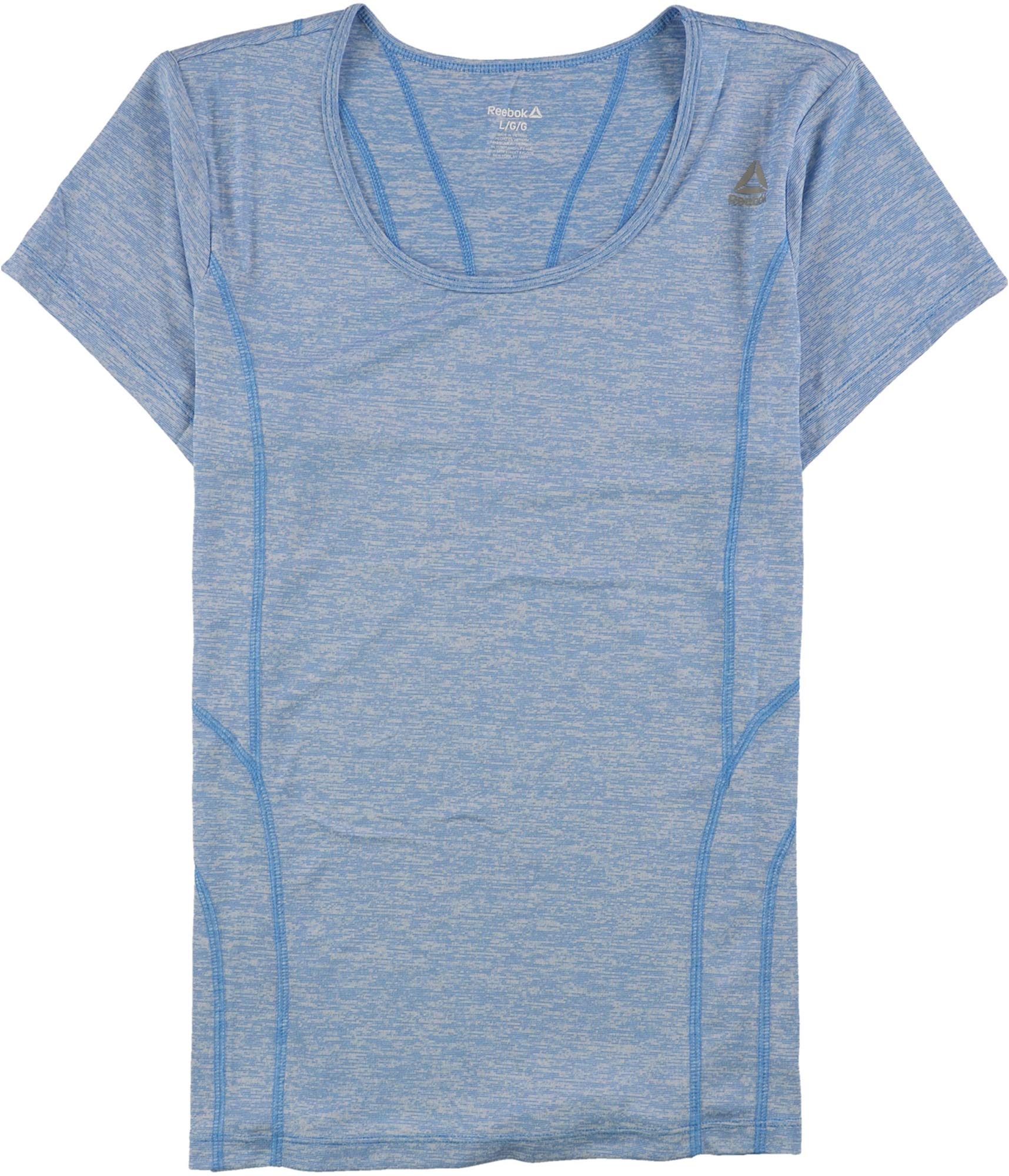 Reebok Womens Two Tone Basic T-Shirt, Blue, Large