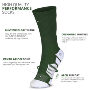 ChalkTalkSPORTS Custom Team Number Socks | Youth & Adult Athletic Performance Socks | Green Number Socks | Choose Your Number