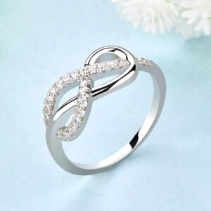 STARCHENIE Infinity Ring for Women 925 Sterling Silver Promise Band Ring Size 7