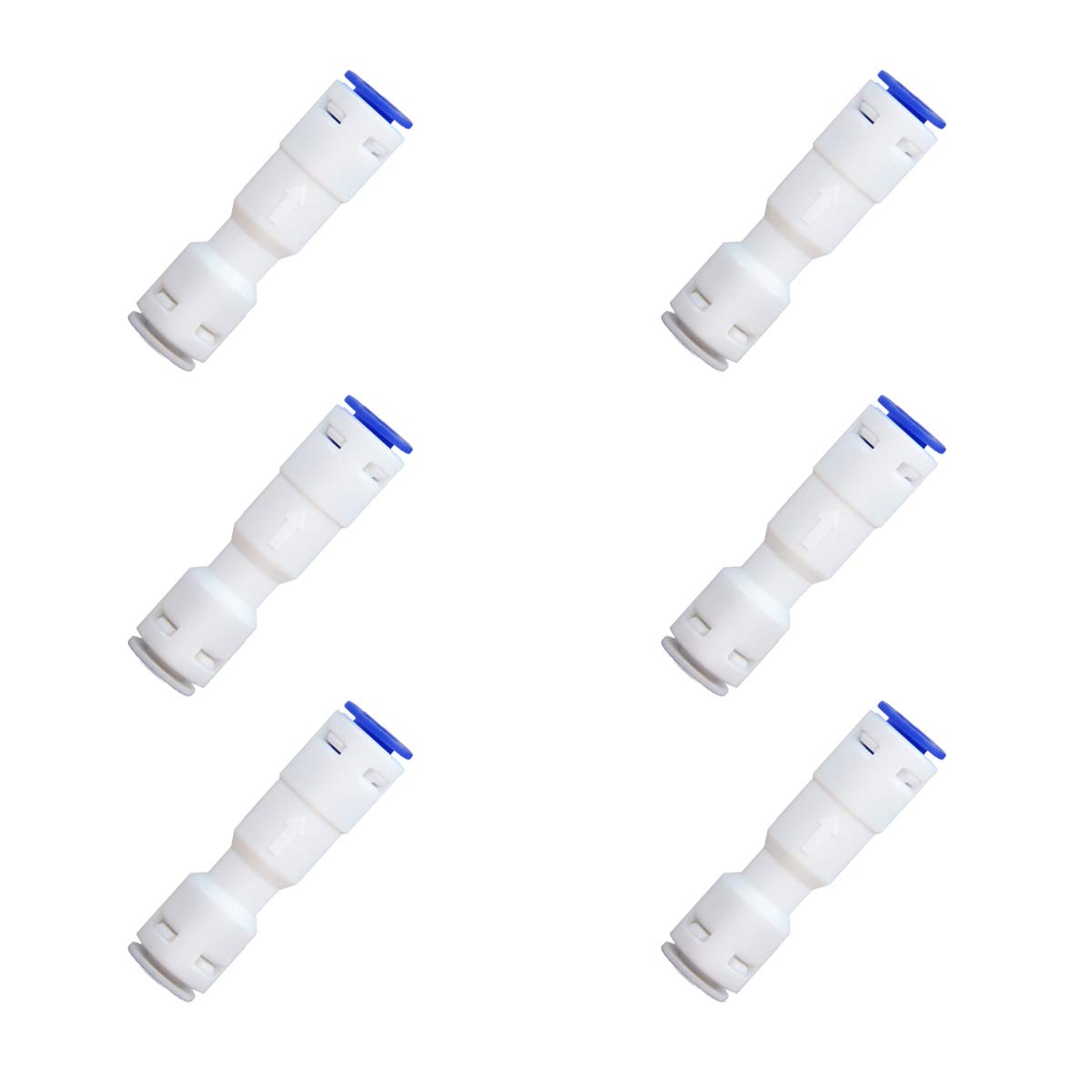 ESHIONG 1/4" Push to Connect One Way Check Valve for RO(Reverse Osmosis) Water Filter,NSF Certified Plastic Quick Connect RO Fittings (6 pcs)