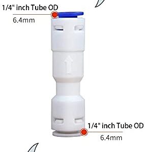 ESHIONG 1/4" Push to Connect One Way Check Valve for RO(Reverse Osmosis) Water Filter,NSF Certified Plastic Quick Connect RO Fittings (6 pcs)