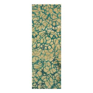 canvas on demand yoga and pilates non-slip fitness mat with carrying strap (jeweled panel in gold) 24"x70"