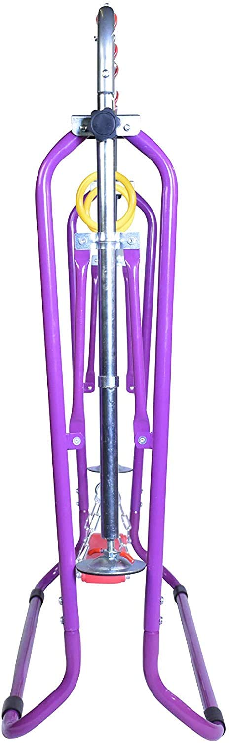 X Factor Kids Gymnastics Bar w 2x6 Tumble Mat Jungle Gym Horizontal Kip Bar Junior Training Height Adjustable Children Monkey Bars Folding Climb Tower Balance Bar Asymmetric Bar Playground (Purple)