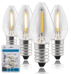 led night light bulb – c7 e12 led bulbs – candelabra light bulbs, 1 watt equivalent 10w incandescent bulb, warm white 2700k, window candles & chandeliers replacement bulb, 4 pack