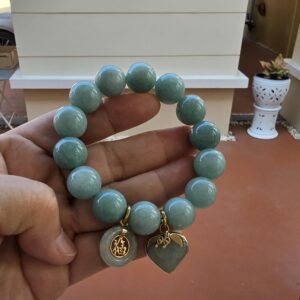 Jade Bracelets Bangle Round Real Natural Green Gems Jewelry Healing Energy Women Charms Pendant Jade Love Heart Coin Lucky Money.