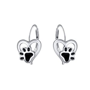 925 sterling silver forever love puppy paw drop lever back earrings for women girlfriend gift