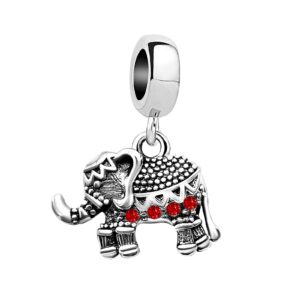 kunbead elephant july birthstone dangle bead birthday charms compatible with pandora bracelet