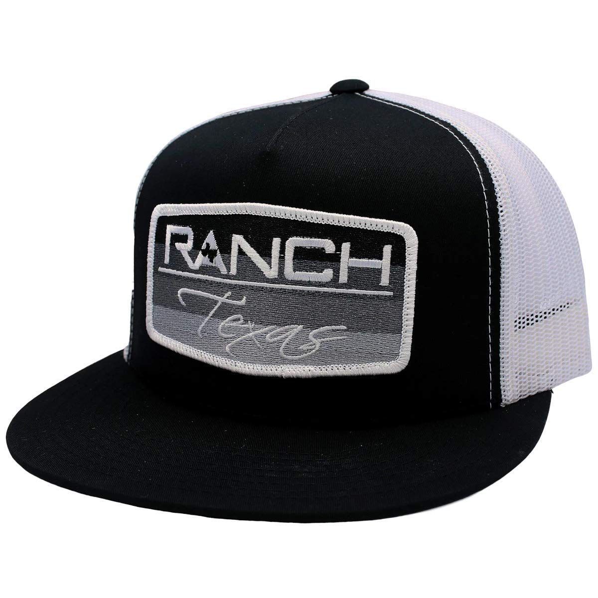 Red Dirt Hat Company Southwest Adjustable Snapback Hat (US, Numeric, 0, 8, Ranch Texas - Black/White)