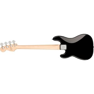 Squier by Fender Mini Precision Short Scale Bass Guitar with 2-Year Warranty, Laurel Fingerboard, Sealed Die-Cast Tuning Machines, and Split Single-Coil Pickup, Maple Neck, Black