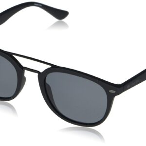 Columbia Firecamp Round Sunglasses, Matte Black/Smoke Polarized, 52 mm