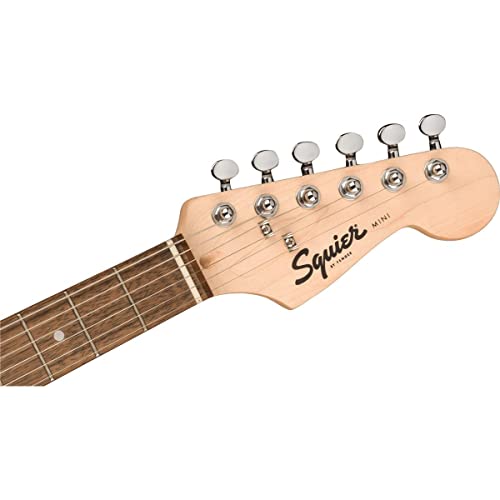 Squier Mini Stratocaster Electric Guitar, Shell Pink, Laurel Fingerboard