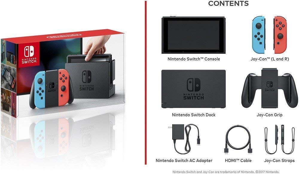 Nintendo Switch Neon Blue and Neon Red Joy-Con (Renewed)