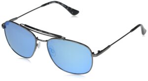 columbia womens trail dash sunglasses, gunmetal/blue flash polarized, 50 mm us