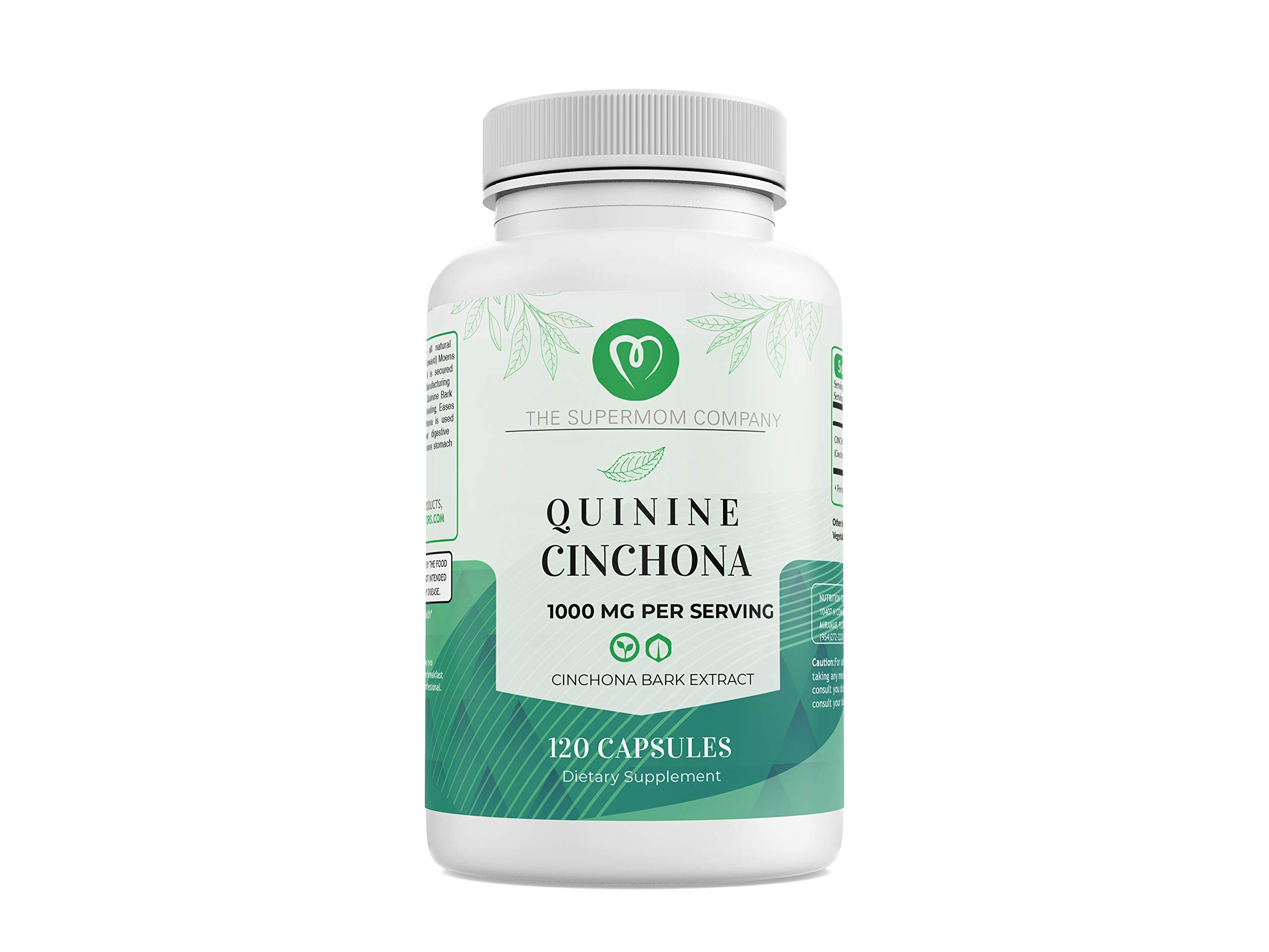 Quinine Cinchona Bark Extract Herbal Supplement for Boosting Immune System, Leg Cramping Relief, Muscle Cramps and Overall Digestive Health - All-Natural 1000 mg Per Capsule - 120 (120 Count)