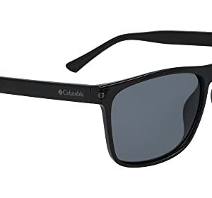 Columbia unisex adult Boulder Ridge Sunglasses, Black/Smoke Polarized, 57 mm US