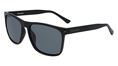 Columbia unisex adult Boulder Ridge Sunglasses, Black/Smoke Polarized, 57 mm US