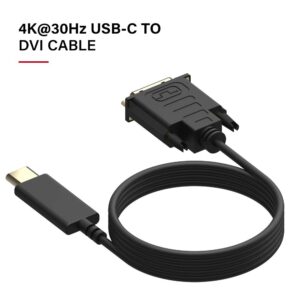 UPGROW USB C to DVI Cable 4K@30Hz 4FT USB Type-C to DVI Male Support 2017-2020 MacBook Pro,Surface Book 2, Dell XPS 13,Galaxy S10