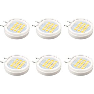 Makergroup 3W G8 LED Bulbs Dimmable 20W 25W 35W G8 T4 120V Halogen Replacement for Under Counter Lights, Under Cabinet Puck Lights Warm White 2700K 6-Pack