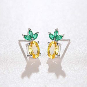 Rnivida 925 Sterling Silver Pineapple Stud Earrings, Pineapple Jewelry, Pineapple Gifts for Women (Pineapple)