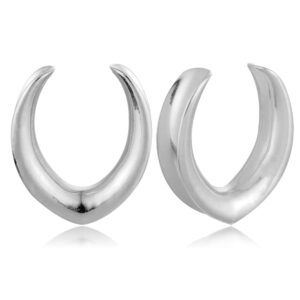 casvort 2 pcs 30mm hypoallergenic 316 stainless steel silver hot minimalism saddle plugs ear gauges tunnels piercing expander stretchers fashion body jewelry