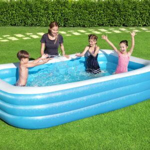 H2OGO! Blue Rectangular Inflatable Family Pool (10' x 6' x 22")