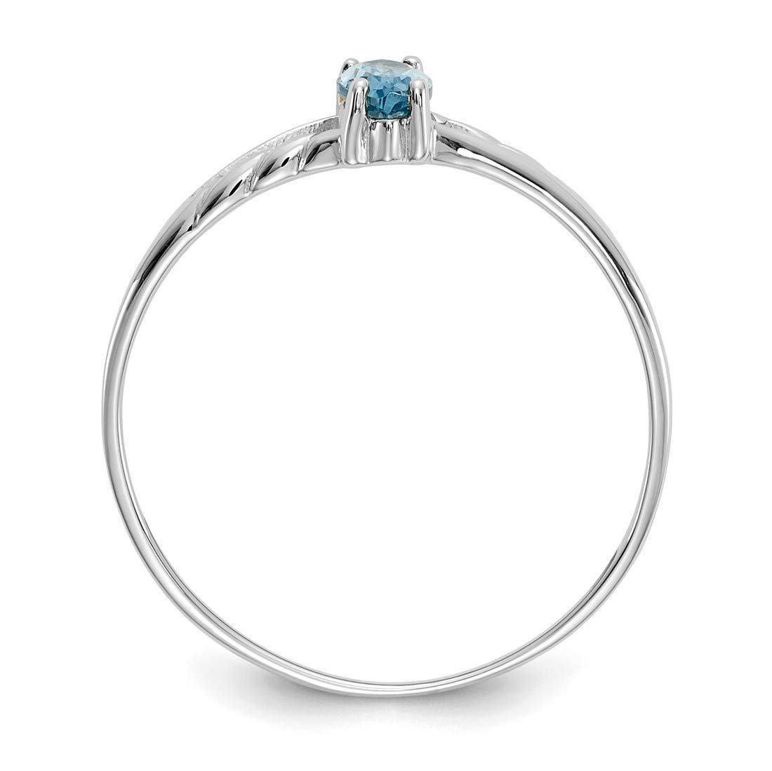 Blue Topaz Marquise December Birthstone Ring in Real 14k White Gold Size 7