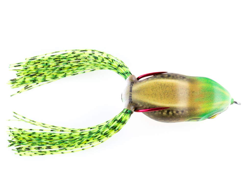 Scum Frog Launch Frog Topwater Bass Fishing Hollow Body Frog Lure with Weedless Hooks, Bullfrog , 5/8 oz