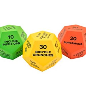 Altair Exercise Dice - Full Body HIIT Workout - Perfect for Home Gym Bodyweight Workout, Strength Training & Cardio, Three 12-Sided Workout Dice, Illustrations & Mesh Bag