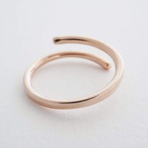 Honeycat Marigold Wrap Around Ring (adjustable between size 5, 6, 7, 8, 9) in Gold, Rose Gold, or Silver | Minimalist, Delicate Jewelry (Smooth, Rose Gold)