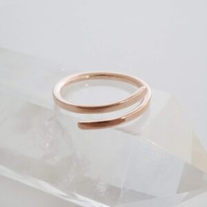 Honeycat Marigold Wrap Around Ring (adjustable between size 5, 6, 7, 8, 9) in Gold, Rose Gold, or Silver | Minimalist, Delicate Jewelry (Smooth, Rose Gold)