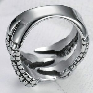 Jude Jewelers Stainless Steel Vintage Style Dragon Claw Gothic Hiphop Biker Cocktail Ring (Silver, 8)