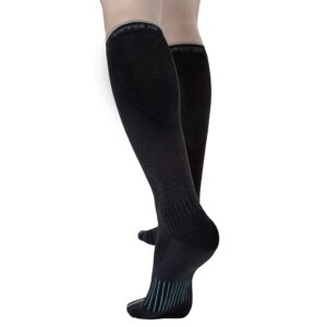 copper fit womens ice menthol infused compression socks, black, large-x-large us