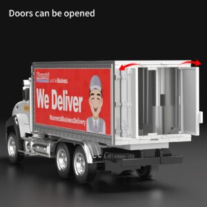 TEMI 3 Pack of Diecast City Transport Vehicles, Garbage, Tanker, Express Delivery, 1/50 Scale Metal Collectible Models With Opening Doors for Boys and Girls