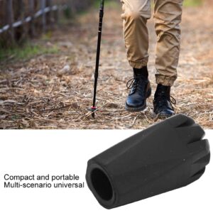 Alomejor 4 Piece Walking Stick Tip Cover Trekking Pole Tip Cover 12mm Hole Diameter Shock Absorbing Adds Grip and Traction