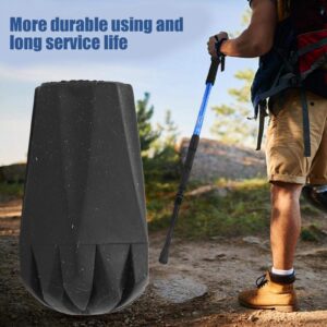 Alomejor 4 Piece Walking Stick Tip Cover Trekking Pole Tip Cover 12mm Hole Diameter Shock Absorbing Adds Grip and Traction