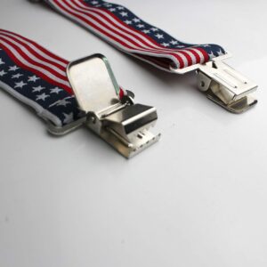 American Flag Pattern X-back Suspenders Mens Suspenders 2" Wide Adjustable and Elastic Braces X Shape with Very Strong Clips - Heavy Duty (New USA)