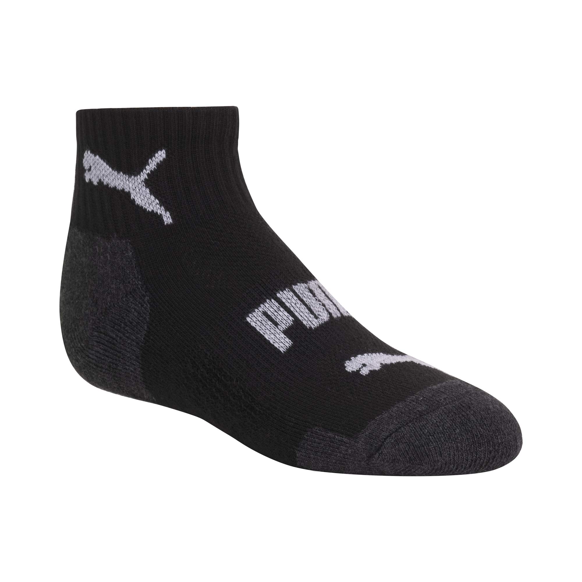 PUMA boys 6 Pack Quarter Crew Socks, Navy, 78.5 US