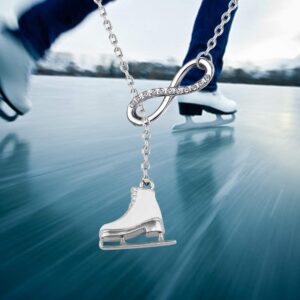 BNQL Skater Necklace Ice Skate Charm Pendant Necklace Sport Skater Jewelry Skate Lover Gift (necklace)