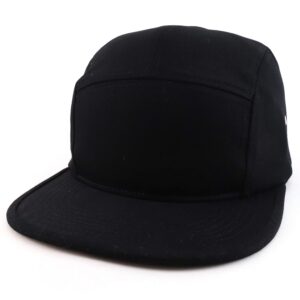 trendy apparel shop xxl oversized 5 panel cotton bicycle rider cap - black - 2xl