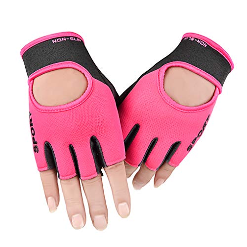 Biking Gloves Kids Boys Girls Cycling Exercise Gloves Half Finger Fingerless Gloves Child Motor Bike Riding Anti-Slip Weight Lifting Bike Workout Climbing Bicycle Gloves Gym Skate Gloves (Pink)