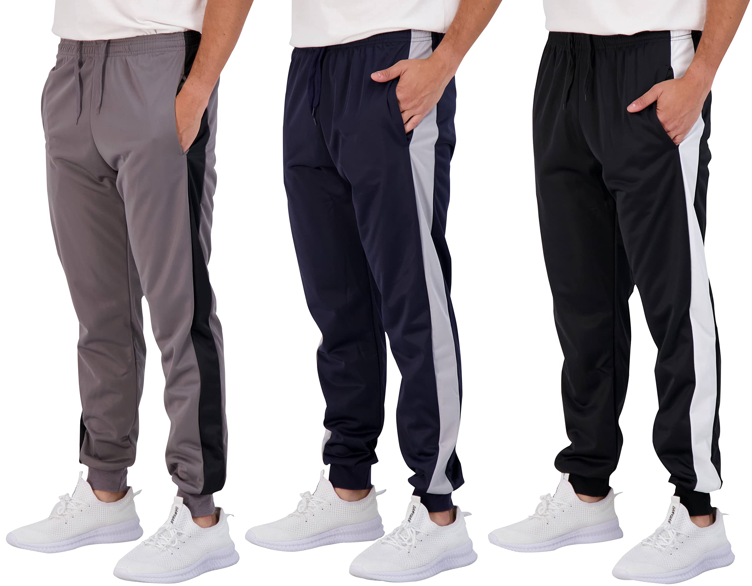 3 Pack Boys Tricot Sweatpants Joggers Kids Boy Jogger Sweatpant Pant Track Pants Athletic Workout Gym Apparel Training Fleece Tapered Slim Fit Tiro Soccer Casual Clothing,Set 6,XL (18/20)