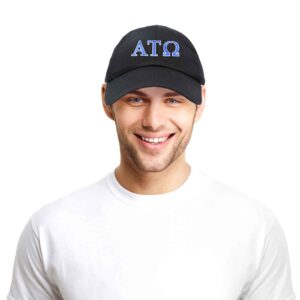 DALIX Alpha Tau Omega Fraternity Greek Letters Ball Cap Embroidered Hat in Black