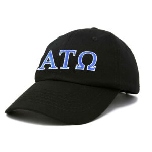 DALIX Alpha Tau Omega Fraternity Greek Letters Ball Cap Embroidered Hat in Black