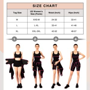 MIZATTO Waist Trainer for Women, Sweat Waist Trainer for Women Plus Size, 3 in 1 Neoprene Waist Thigh Trimmer Butt Lifter Shapewear for Fitness Exercise, Weight Loss, Pink XL