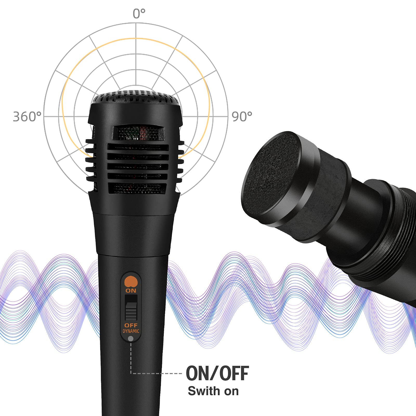 Fashion Boutique store Wired Dynamic Cardioid Microphone,Karaoke Microphone,Wired Handheld Sing Microsoft with On and Off Switch for Karaoke Machine,Karaoke,Live Vocal