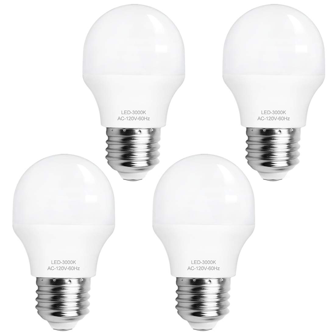 LED Light Bulbs E26 40 Watt Equivalent, 4 Watt A15 LED Appliance Bulb 3000K Soft White 120V 400 Lumens for Refrigerator Ceiling Fan, Pack of 4